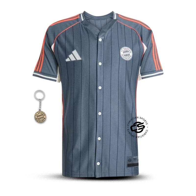 Camisa Bayern de Munique Baseball US 25/26 - Adidas Torcedor - Lançamento