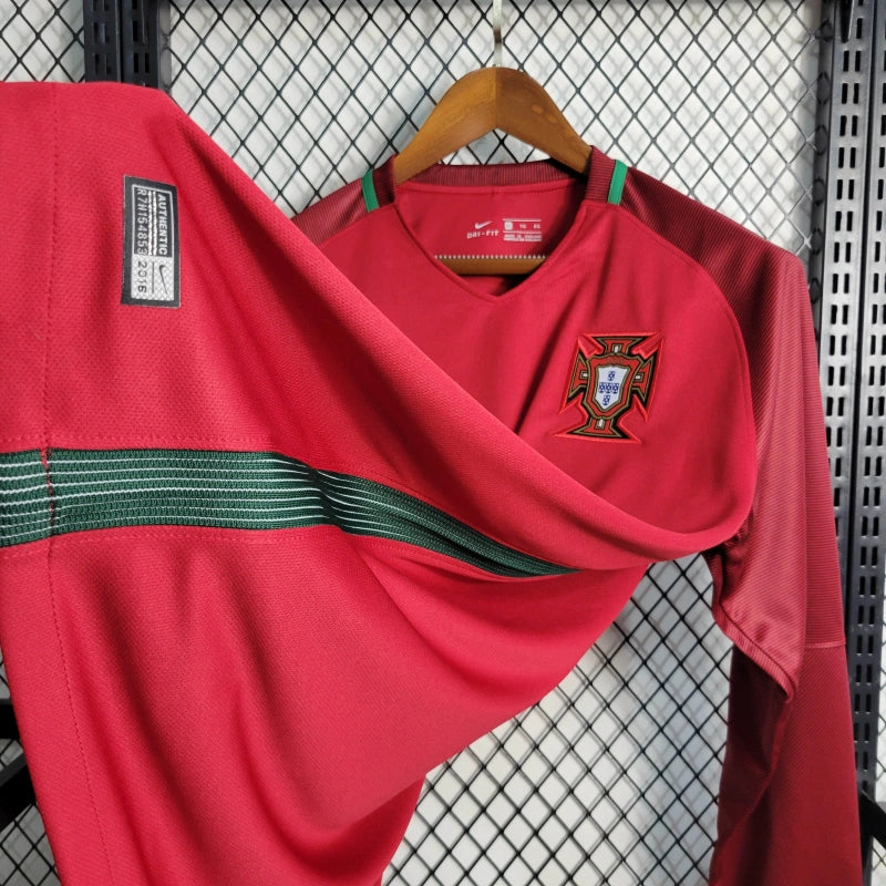 Camisa Portugal Titular 2016 - Versão Retro - Manga Comprida