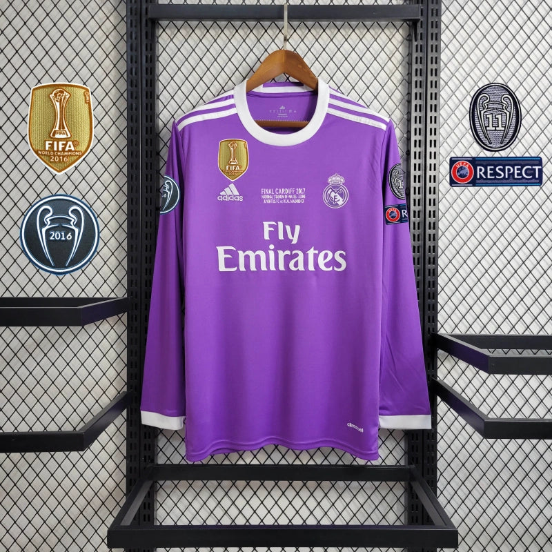 Camisa Real Madrid Away 16/17 - Versão Retro Manga Comprida