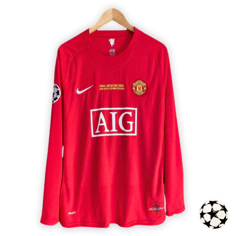 Camisa Manchester United Titular 07/08 - Versão Retro - Manga Comprida