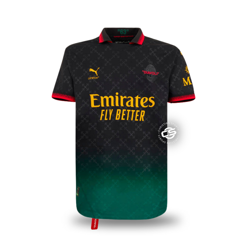 Camisa AC Milan x Off White 25/26 - Torcedor Masculina - Lançamento