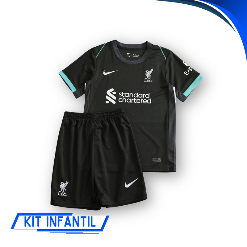 Kit Infantil Liverpool Away 24/25 - Lançamento