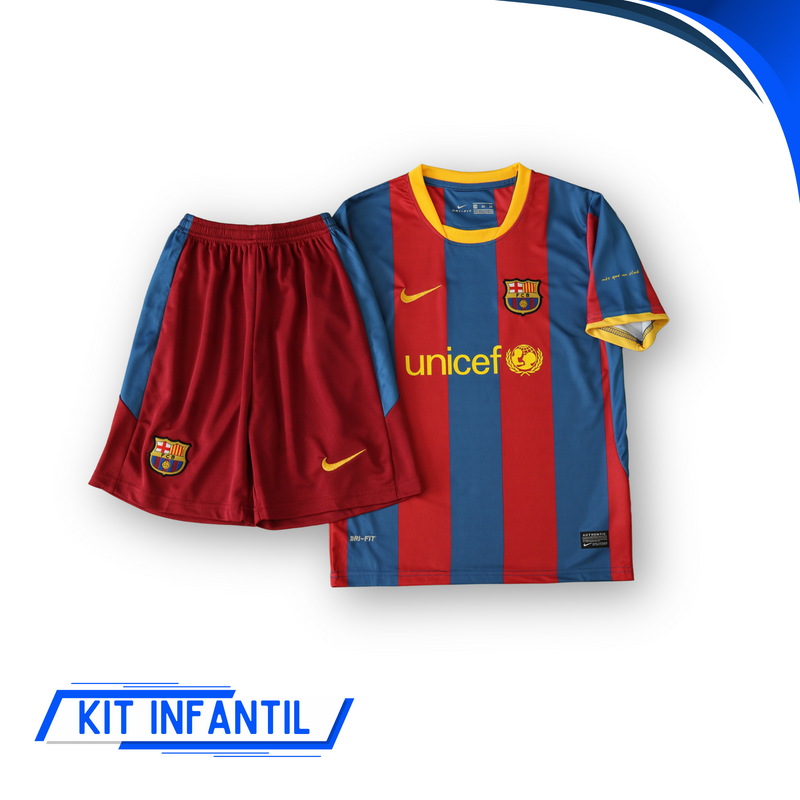 Kit Infantil Barcelona Home 10/11 - Retro