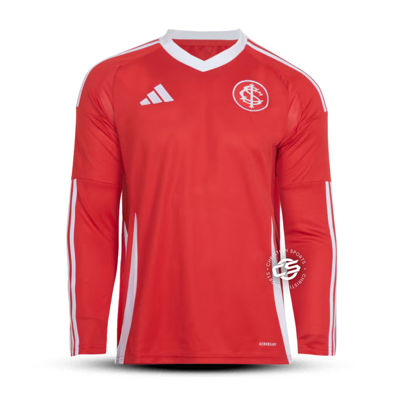 Camisa Internacional Home 25/26 Manga Comprida - Adidas Torcedor Masculina - Lançamento
