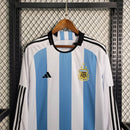Camisa Argentina Home 23/24 3 Estrelas - Adidas Manga comprida - Versão Torcedor