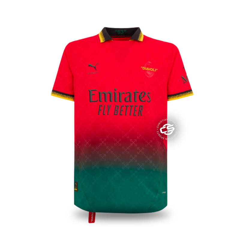 Camisa AC Milan x Off White 25/26 - Torcedor Masculina - Lançamento