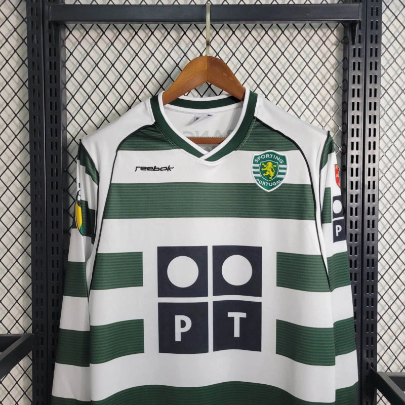 Camisa Sporting Portugal Home 01/03 - Versão Retro - Manga Comprida