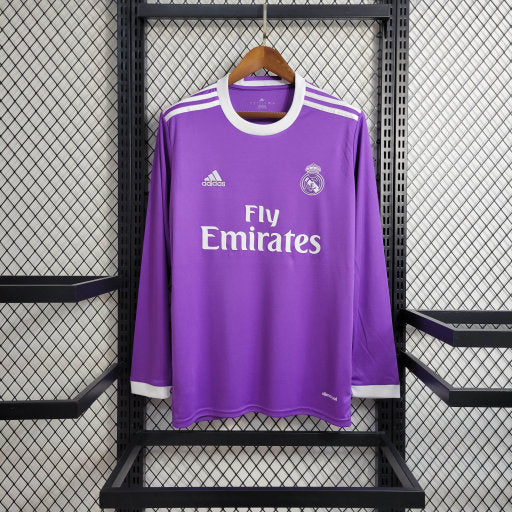 Camisa Real Madrid Away 16/17 - Versão Retro Manga Comprida
