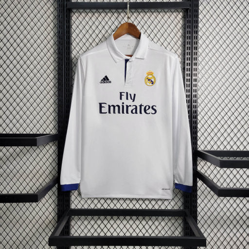 Camisa Real Madrid Home 16/17 - Versão Retro Manga Comprida