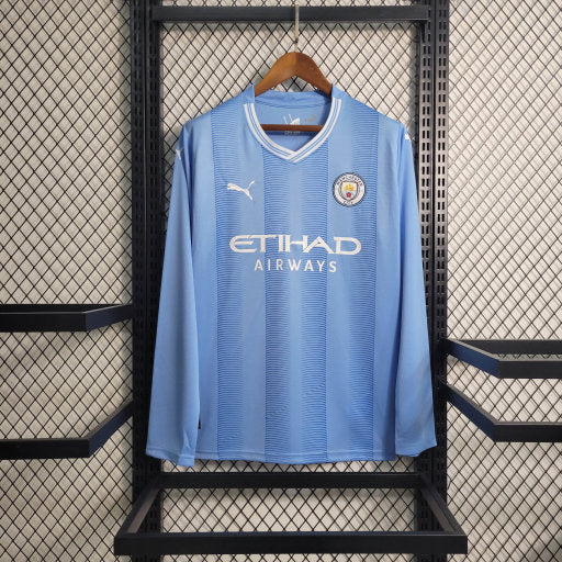 Camisa Manchester City Home 23/24 - Versão Manga Comprida