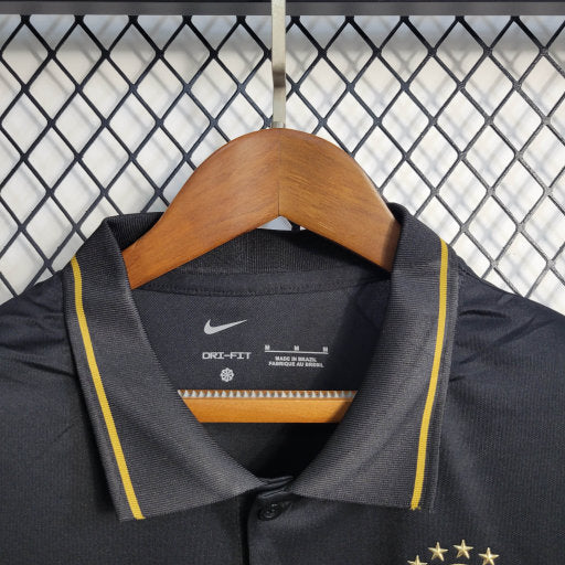 Camisa Polo Brasil Black x Gold 22/23 - Versão Feminina