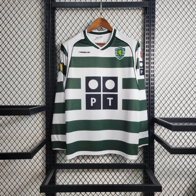 Camisa Sporting Portugal Home 01/03 - Versão Retro - Manga Comprida