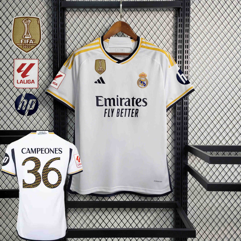 Camisa Real Madrid Home 23/24 - Patchs La Liga