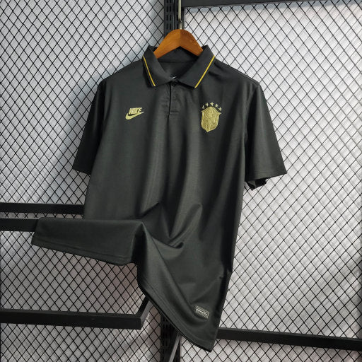 Polo Brasil Black x Gold 22/23 - Nike Masculina