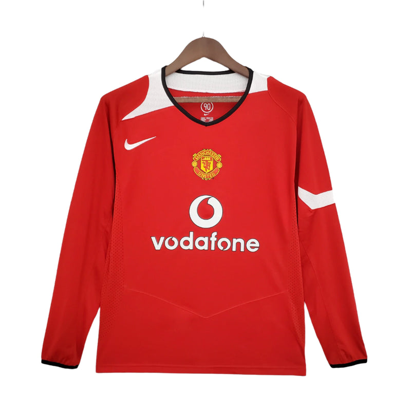 Camisa Manchester United Titular 04/06 - Versão Retro - Manga Comprida