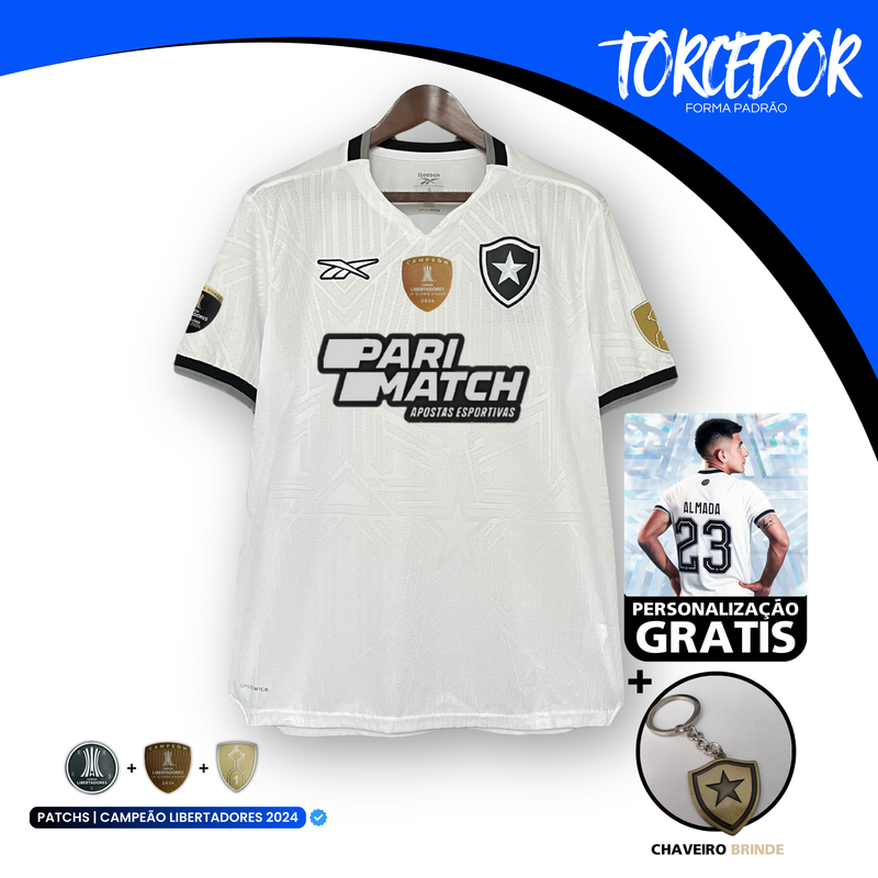 Camisa Botafogo Third 24/25 + Patchs Libertadores - Rebook Torcedor Masculina - Lançamento