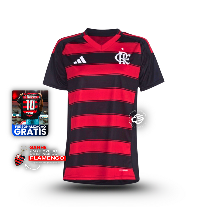 Pré Venda - Camisa Flamengo Home 25/26 - Adidas Torcedor Feminino