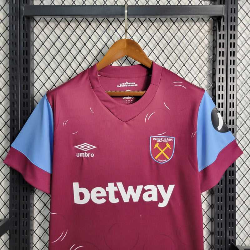 Camisa West Ham Home 23/24 - Umbro Torcedor