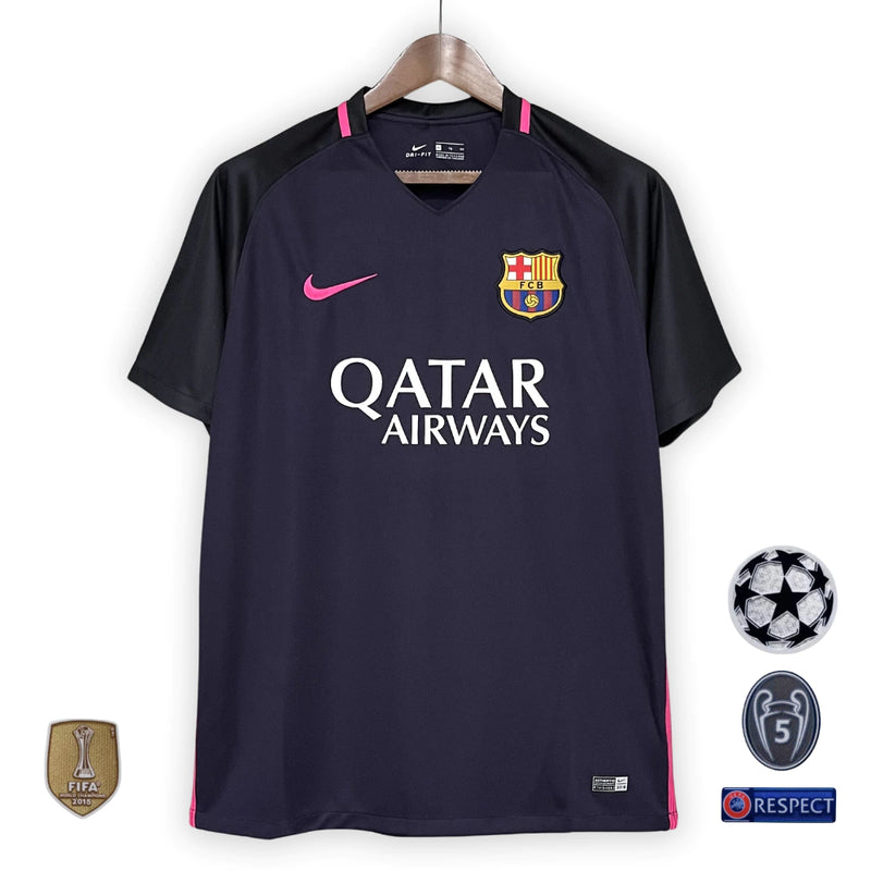 Camisa Barcelona Away 16/17 + Patchs UCL - NEYMAR