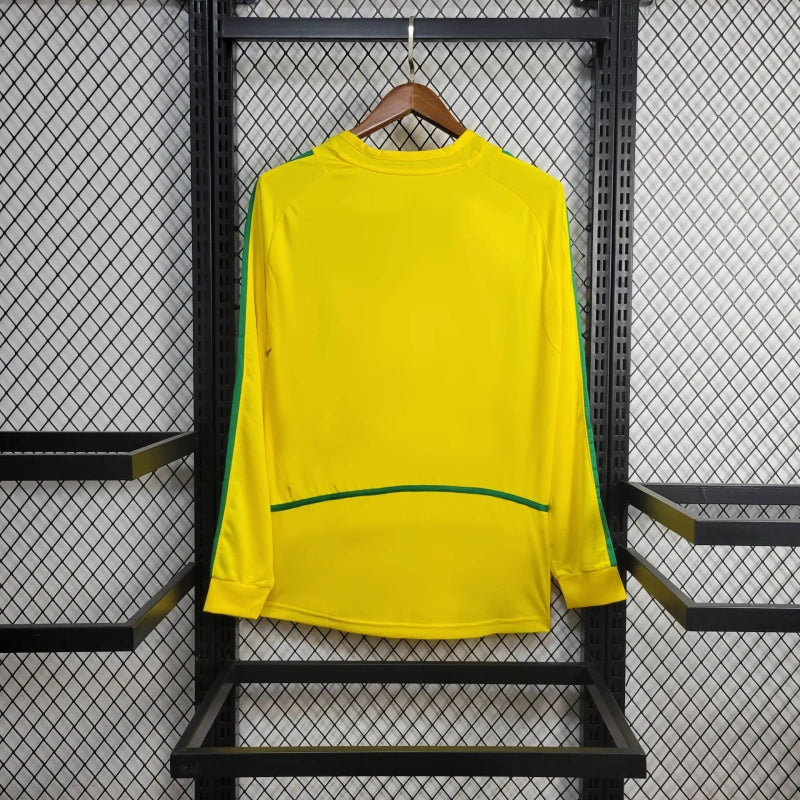 Camisa Brasil Home 2002 - Retro - Manga Comprida