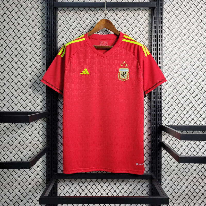 Camisa Argentina Goleiro 23/24 - Adidas Torcedor Masculina - Vermelho