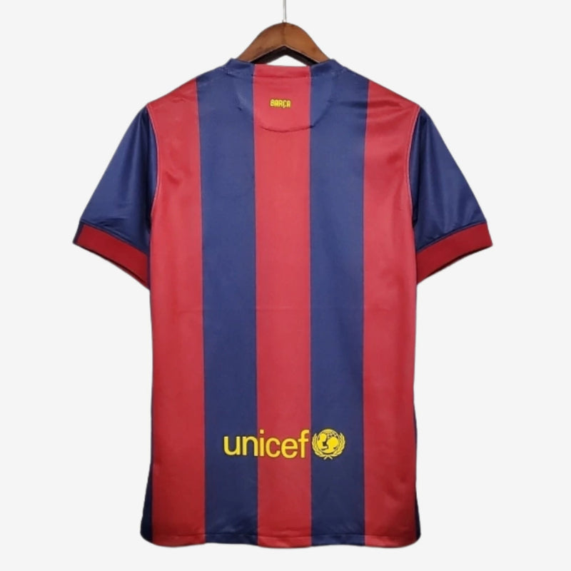 Camisa Barcelona Home 14/15 + Patchs - Retro