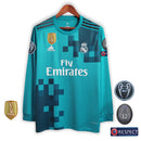 Camisa Real Madrid Third 17/18 + PATCHS - Retro Manga Comprida