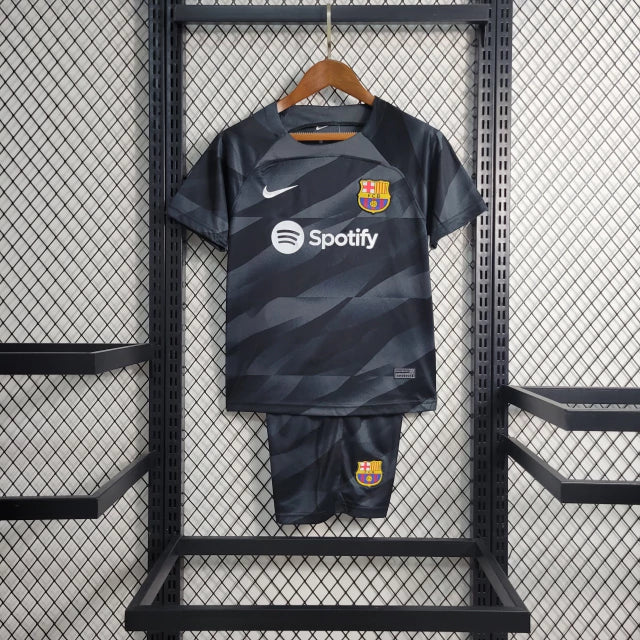 Kit Infantil Barcelona Goleiro 23/24 - Preto