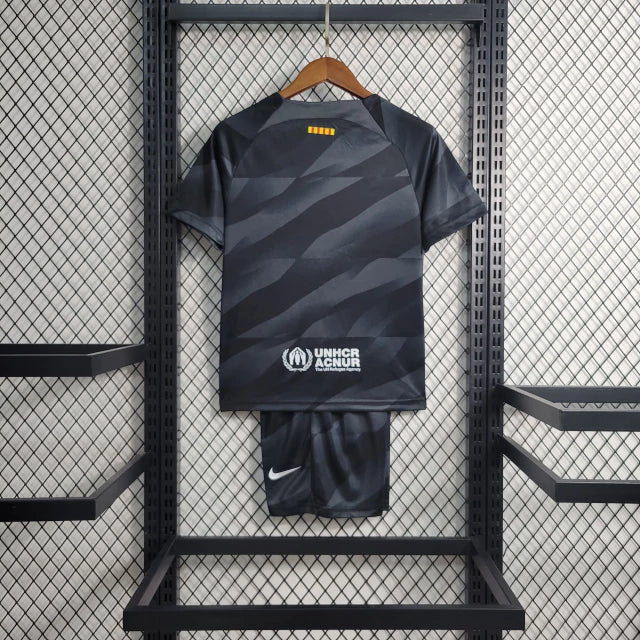 Kit Infantil Barcelona Goleiro 23/24 - Preto