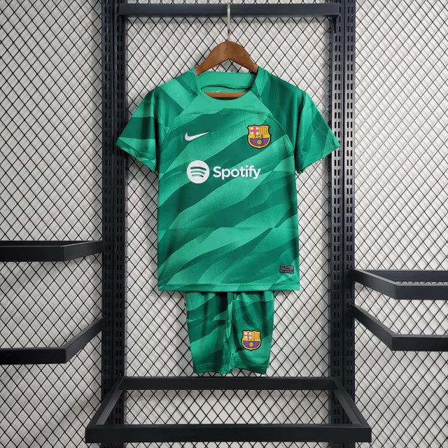 Kit Infantil Barcelona Goleiro 23/24 - Verde