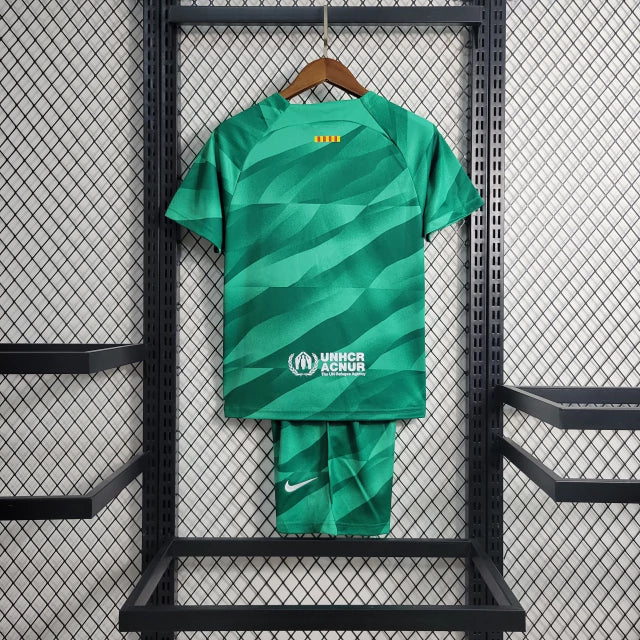 Kit Infantil Barcelona Goleiro 23/24 - Verde