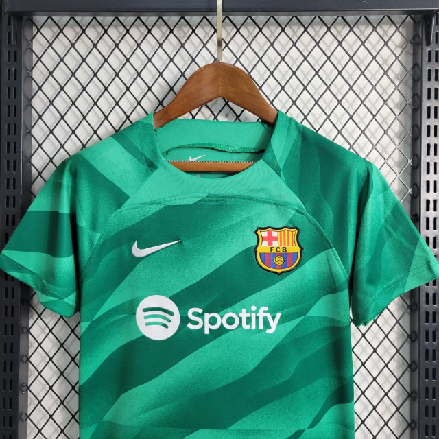 Kit Infantil Barcelona Goleiro 23/24 - Verde