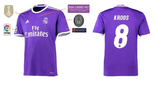 Camisa Real Madrid Away 16/17 - Kroos 8 - Retro